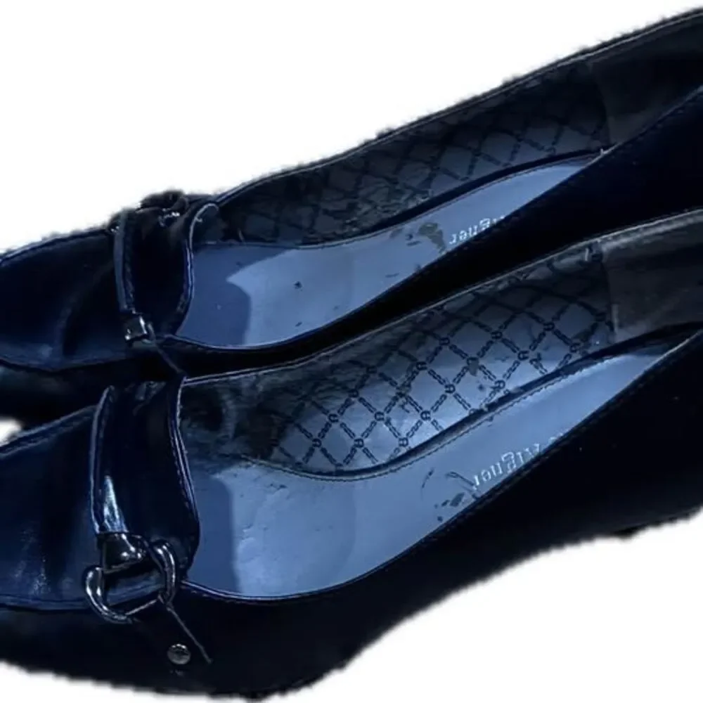 Etienne Aigner Black Buckle Loafers - Size 8M